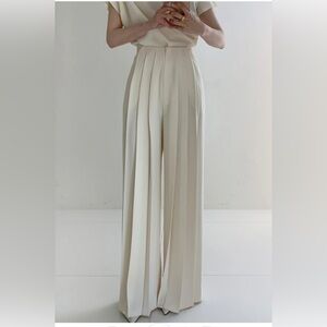Elegant white Wide-Leg Pants